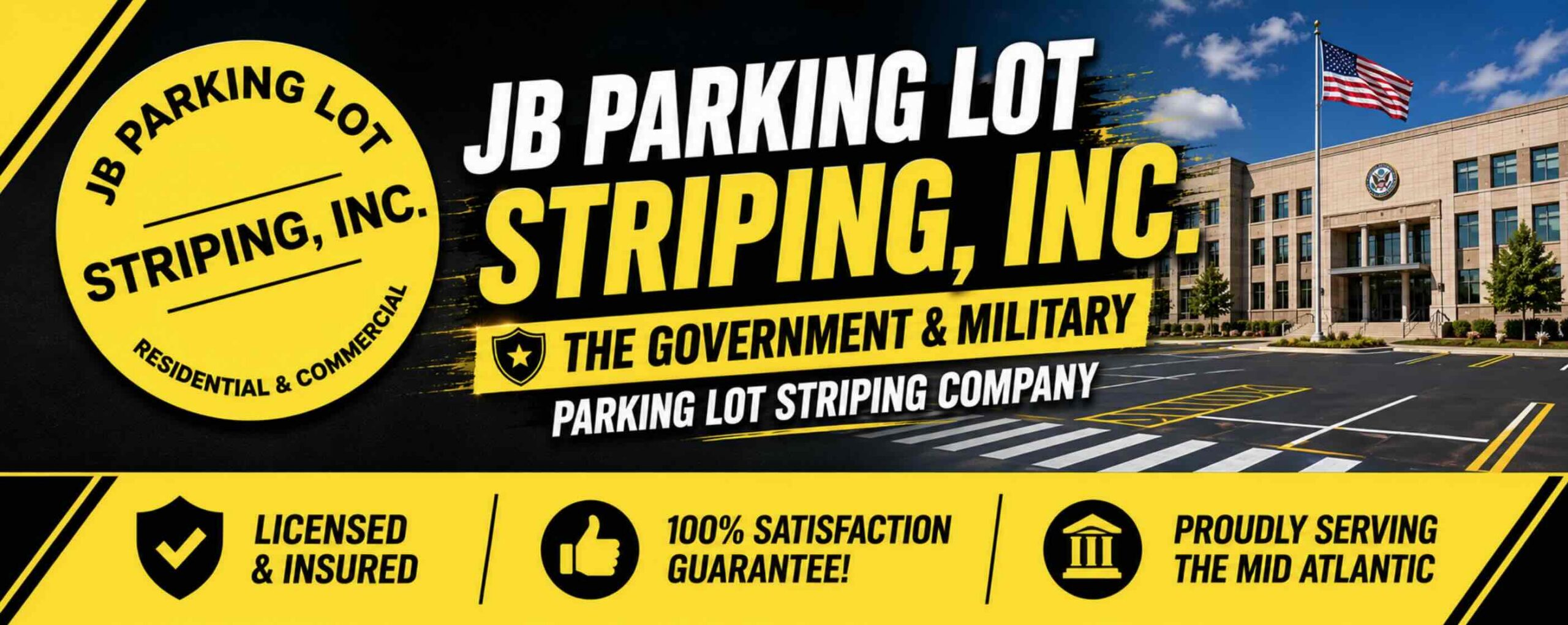 government and military parking lot striping maryland